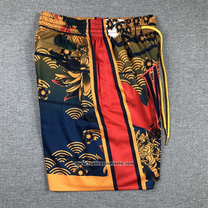 Pantalone Golden State Warriors Lunar New Year Mitchell & Ness Just Don Naranja